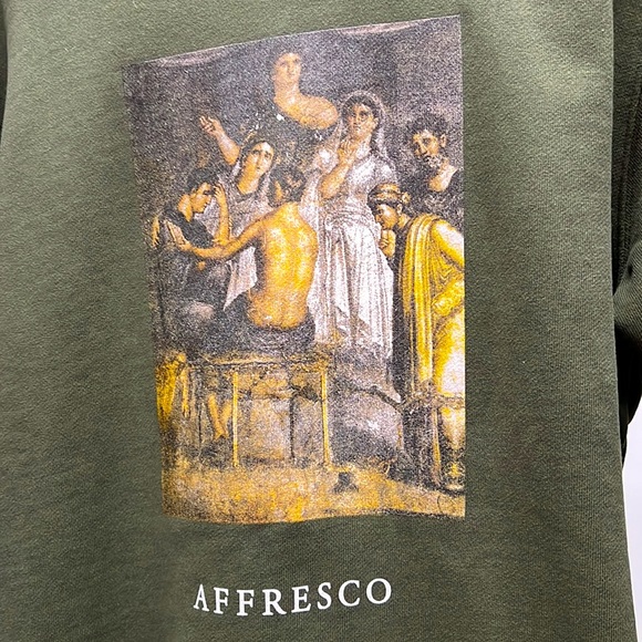 Ih Nom Uh Nit - FW18 - Affresco Printed Khaki Green Crewneck Sweatshirt - Picture 3 of 7